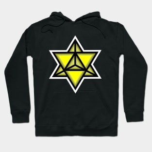 Merkaba Spiritual Symbol in Bright Yellow - Sacred Geometry - Solar Merkabah Shape - Merkaba Hoodie